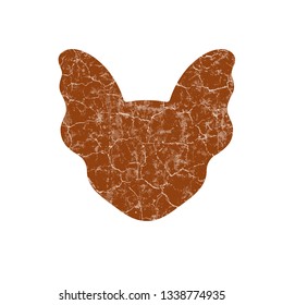 Cat head, textured effect/ vector illustration