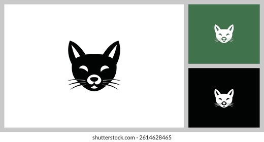 cat head vector design template