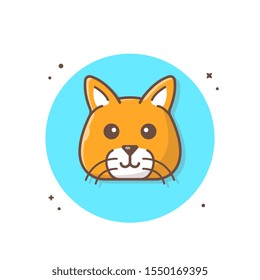 Cat Head Vector Icon Illustration. Cute Cat, Animal Icon Concept White Isolated. Flat Cartoon Style Suitable for Web Landing Page, Banner, Sticker, Background