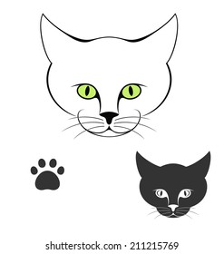 Cat. Head. Vector illustration