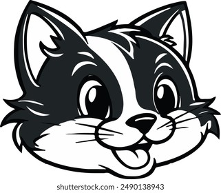 cat head vector and illustration
