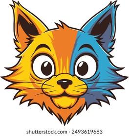cat head vector and illustration