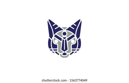 cat head vector illustration logo design