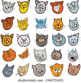 cat head vector illustration pack