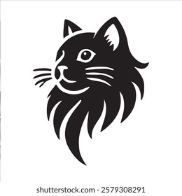 Cat head vector illustration with white background