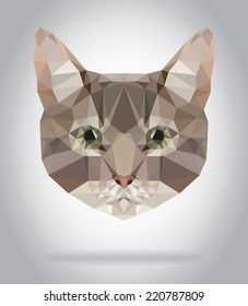 Cat head vector isolated, geometric modern illustration