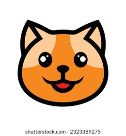 Cat Head Vector Logo Design Template