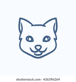 Cat head vector sketch icon isolated on background. Hand drawn Cat head icon. Cat head sketch icon for infographic, website or app.