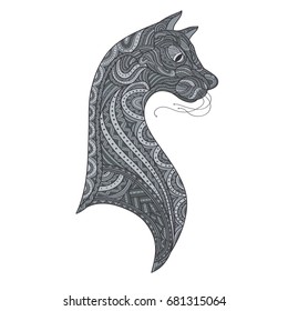 Cat head vector zen tangles