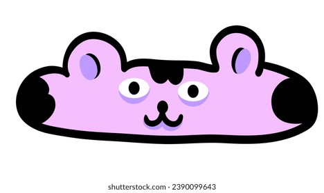 cat head in vector.color icon in doodle style.Template for logo sticker poster print application website avatar. Series of cat faces in flat