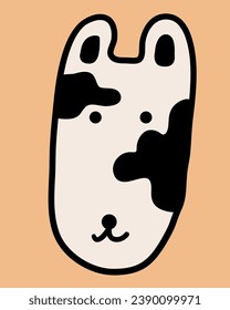 cabeza de gato en el icono vector.color en el estilo de doodle.Plantilla para el logotipo pegatina aplicación de impresión de afiches avatar sitio web. Serie de caras de gato en plano