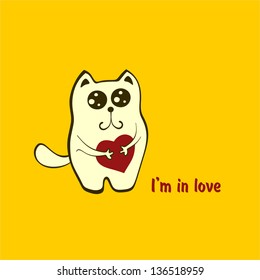 cat with heart