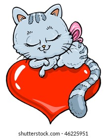 Cat and Heart