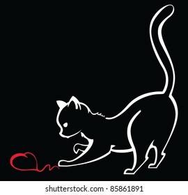 Cat and heart