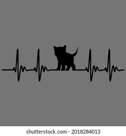 cat heart beat kitten gift wo art best design vector illustration for use in design and print poster canvas