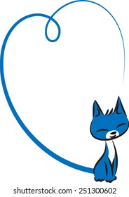 cat with heart shape