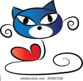 cat with heart shape