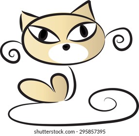cat with heart shape