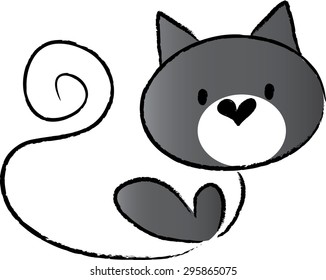 cat with heart shape