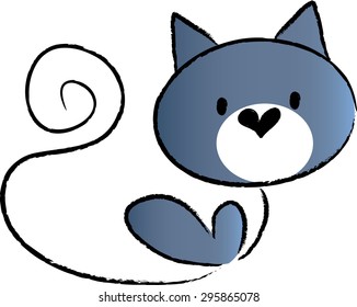 cat with heart shape