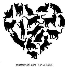 A cat heart silhouette concept for someone who loves their pet