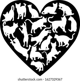 A cat heart silhouette concept for someone who loves their pet