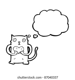 cat with heart and thought bubble