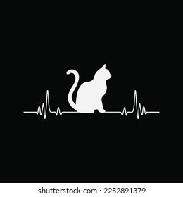 CAT HEARTBEAT Shirt Heart Beat for Mom Dad Kitty Cat Lovers