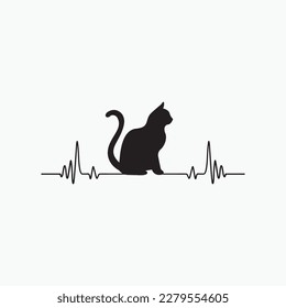 CAT HEARTBEAT Shirt Heart Beat for Mom Dad Kitty Cat Lovers