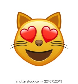 Cat with hearts in eyes Large size of yellow emoji face