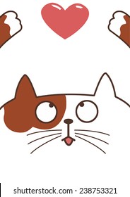 Cat with heart-shaped