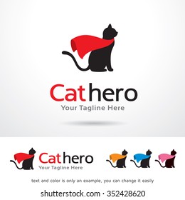 Cat Hero Logo Template Design Vector