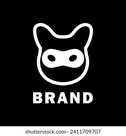 Cat hero logo,cats wear masks as intruders
