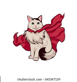 Cat hero. Vector illustration