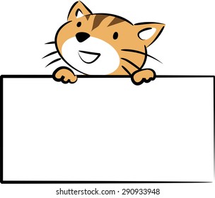 Cat Holding Blank Card Stock Vector (Royalty Free) 290933951 | Shutterstock