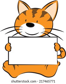 cat holding blank paper