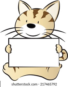 cat holding blank paper