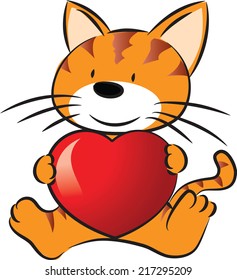 cat holding a heart shape