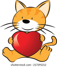 cat holding a heart shape