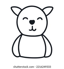 Cat home character doodle illustration. Contour isolated image of an animal. Hand drawn sketch festive winter pet animal vector