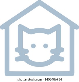 Cat home icon in trendy flat style isolated on white background