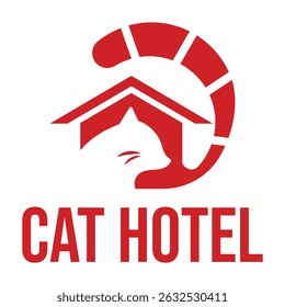 cat hotel flat minimalist logo design