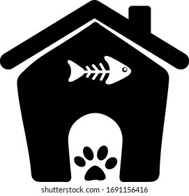 Cat, house, art, vector, illustration