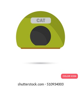 Cat house color icon. Flat design. Pet shop theme