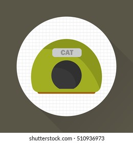 Cat house color icon. Flat design. Pet shop theme