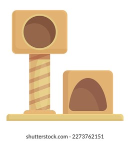 Cat house icon cartoon vector. Tower post. Tree design