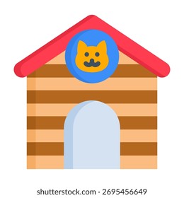 Cat House Icon Flat Style Vector Illustration