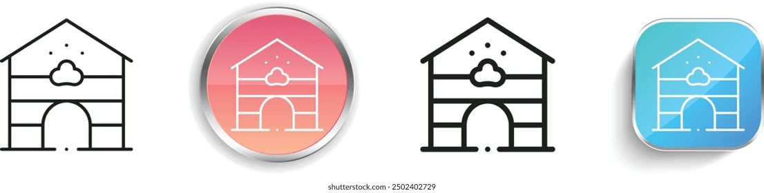 cat house icon. Thin Linear, Regular and Button Style Design Isolated On White Background