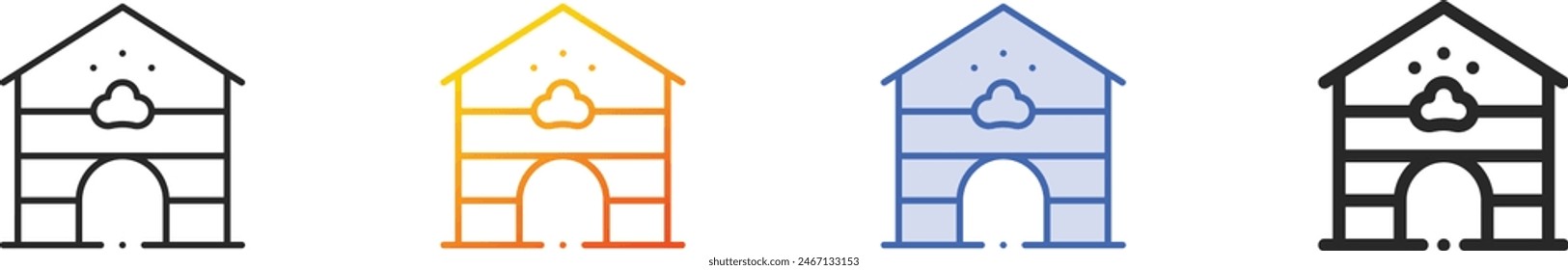 cat house icon.Thin Linear, Gradient, Blue Stroke and bold Style Design Isolated On White Background