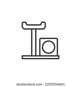 Icono de la línea de la casa del gato. signo de estilo lineal para concepto móvil y diseño web. Icono vector de contorno de condo de gato. Símbolo, ilustración del logotipo. Gráficos vectoriales